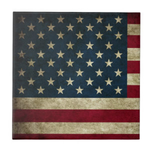 Carreau Drapeau américain des Etats-Unis de grunge