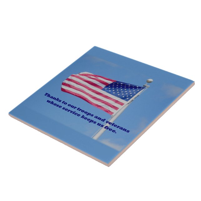 Carreau Drapeau américain des troupes Mercis (Côté)