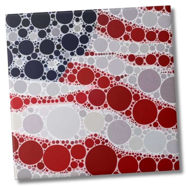 Carreau Drapeau américain patriotique unique (USA Patriotic Red White Blue American Flag ceramic tile)