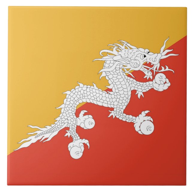 Carreau Drapeau Bhoutanais (Devant)