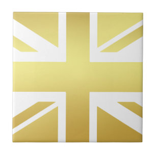 Carreau Drapeau britannique Union Jack en céramique doré