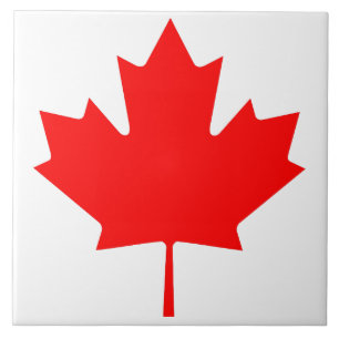 Carreau Drapeau canadien feuille d'érable rouge