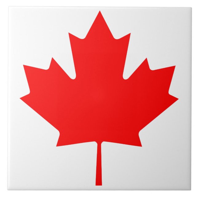 Carreau Drapeau canadien feuille d'érable rouge (Devant)