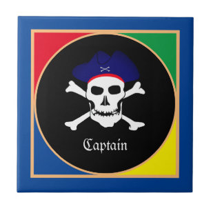 Carreau Drapeau Captain & Pirates - Île aux trésors/enfa