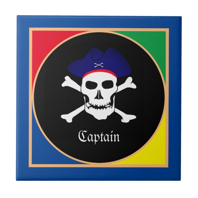 Carreau Drapeau Captain & Pirates - Île aux trésors/enfant (Devant)
