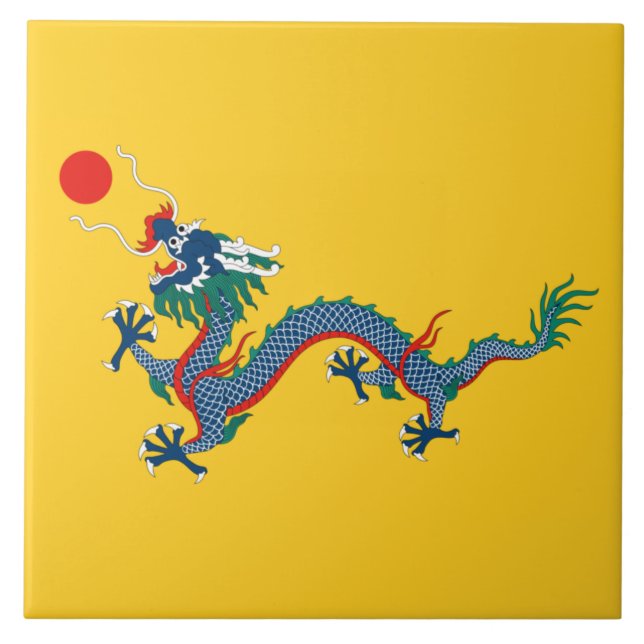 Carreau Drapeau chinois de dynastie Qing (dragon chinois)  (Devant)