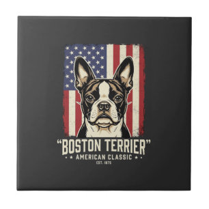 Carreau Drapeau Classique Américain Boston Terrier