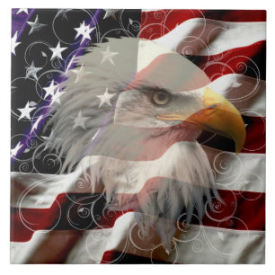 Carreau Drapeau d'aigle américain