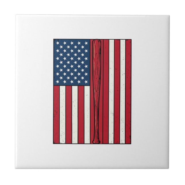 Carreau Drapeau de baseball en détresse design vectoriel v (Devant)