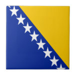 Carreau Drapeau de Bosnie-Herzégovine patriotique<br><div class="desc">Le drapeau national de la Bosnie-Herzégovine.</div>