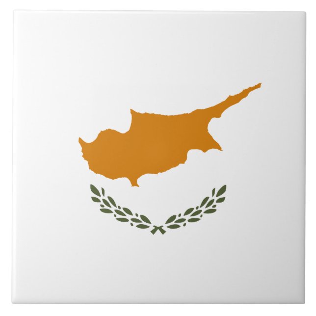 Carreau Drapeau de Chypre (Chypre grecque) (Devant)