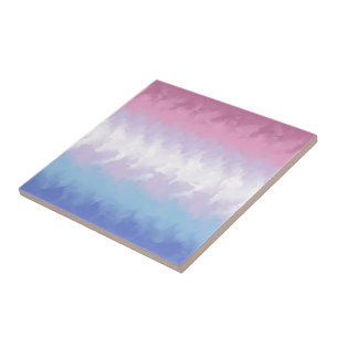 Carreau Drapeau de fierté bigenre abstrait pastel boho moe