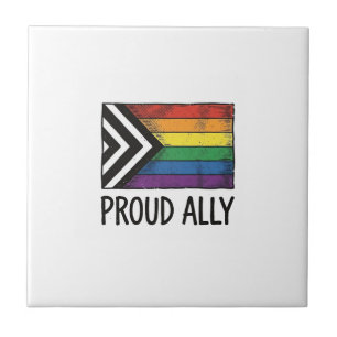 Carreau Drapeau de fierté d'allié fier vecteur t-shirt des