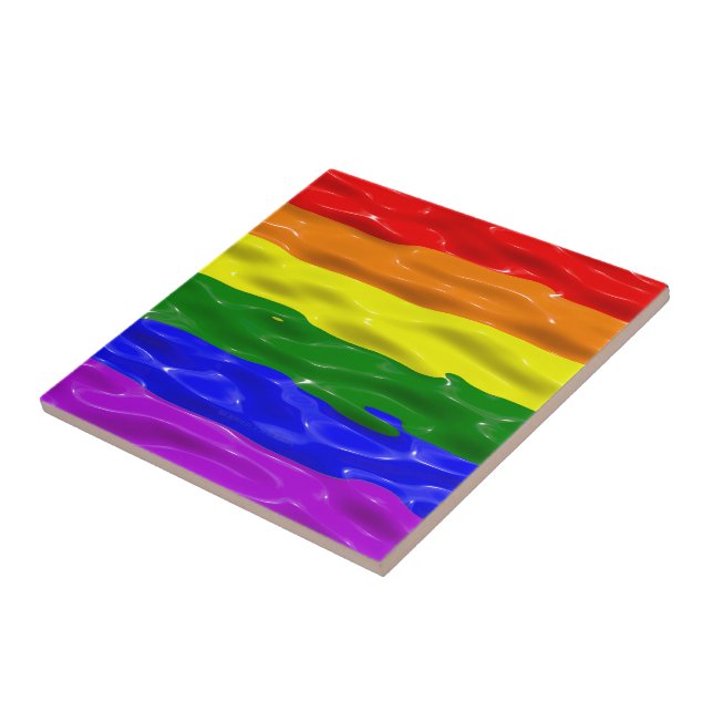Carreau Drapeau de fierté de SlipperyJoe's vernis liquide  (Côté)
