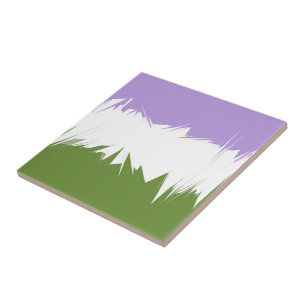 Carreau Drapeau de fierté Genderqueer abstrait ZigZag piqu
