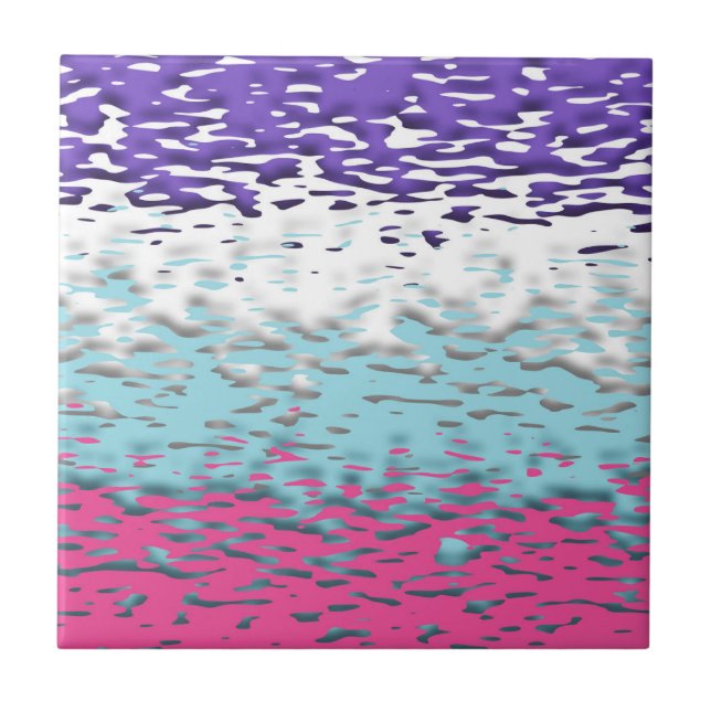 Carreau Drapeau de fierté multisexuel funky trippy ondulé  (Devant)