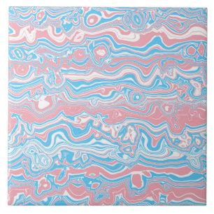 Carreau Drapeau de fierté trans Trippsy Boho Groovy Bandes
