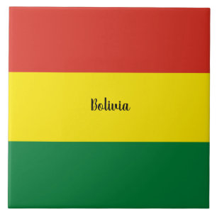 Carreau Drapeau de la Bolivie, étiqueté,