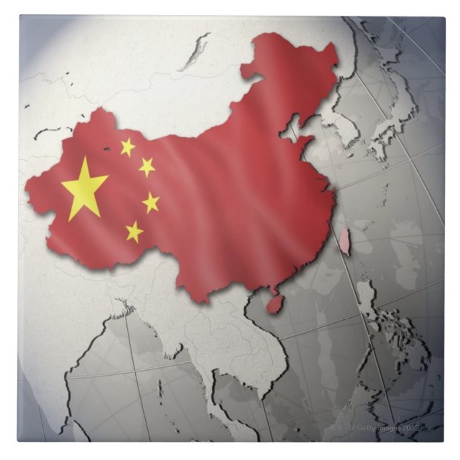 Carreau Drapeau de la Chine (Devant)