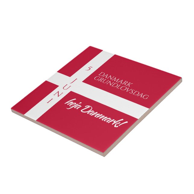 Carreau Drapeau de la fête nationale danoise Danmark Grund (Côté)