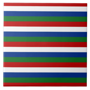 Carreau drapeau de la gambie rayures pays symbole motif ro