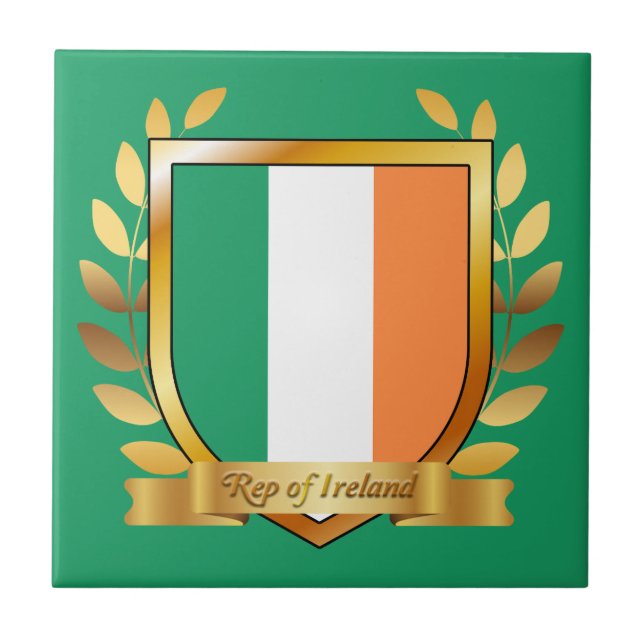 Carreau Drapeau de la République d'Irlande Shield (Devant)