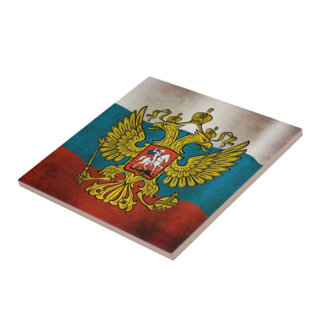 Carreau Drapeau de la Russie qui flotte (Côté)