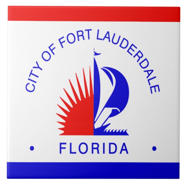 Carreau Drapeau de la ville de Fort Lauderdale (Devant)