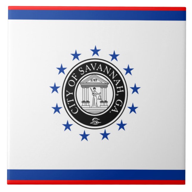 Carreau Drapeau de la ville de Savannah (Devant)