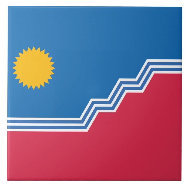 Carreau Drapeau de la ville de Sioux Falls (Dakota du Sud) (Devant)