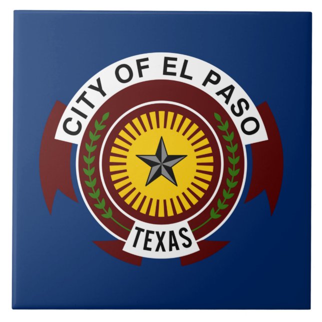 Carreau Drapeau de la ville d'El Paso (Texas) (Devant)