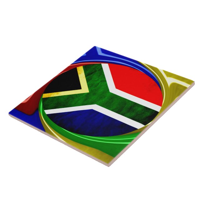 Carreau Drapeau de l'Afrique du Sud : Motif dynamique en s (Côté)