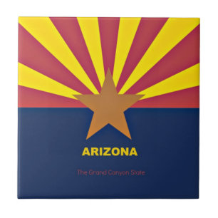 Carreau Drapeau de l'Arizona avec slogan