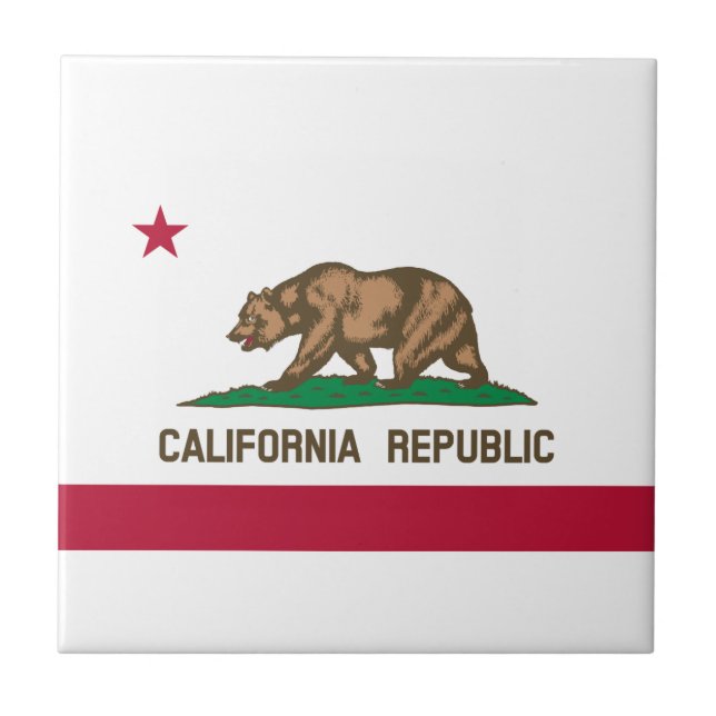 Carreau Drapeau de l'État de la République de Californie (Devant)