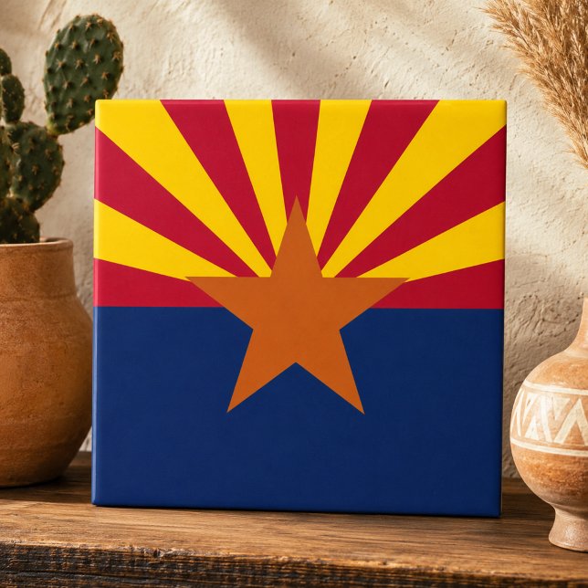 Carreau Drapeau de l'État de l'Arizona (State of Arizona Flag Ceramic Tile)
