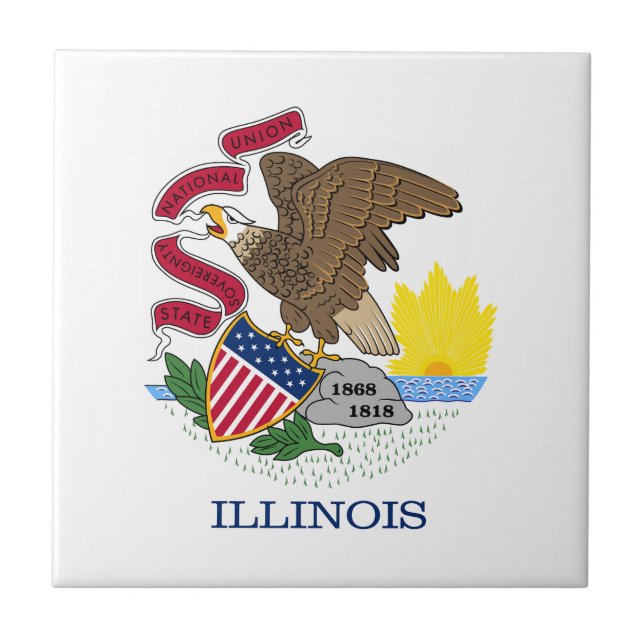 Carreau Drapeau de l'État de l'Illinois (Devant)