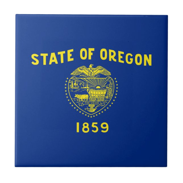 Carreau Drapeau de l'État de l'Oregon (Devant)