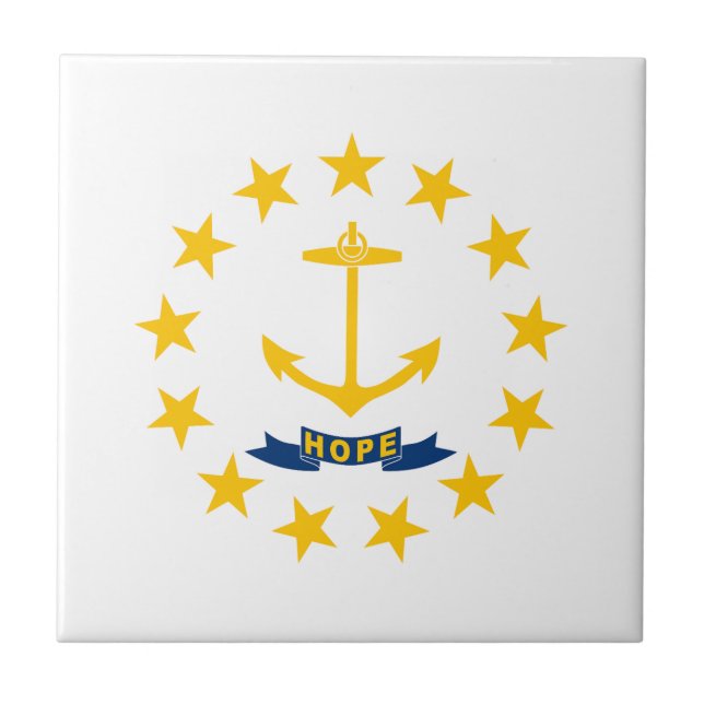Carreau Drapeau de l'État de Rhode Island (Devant)