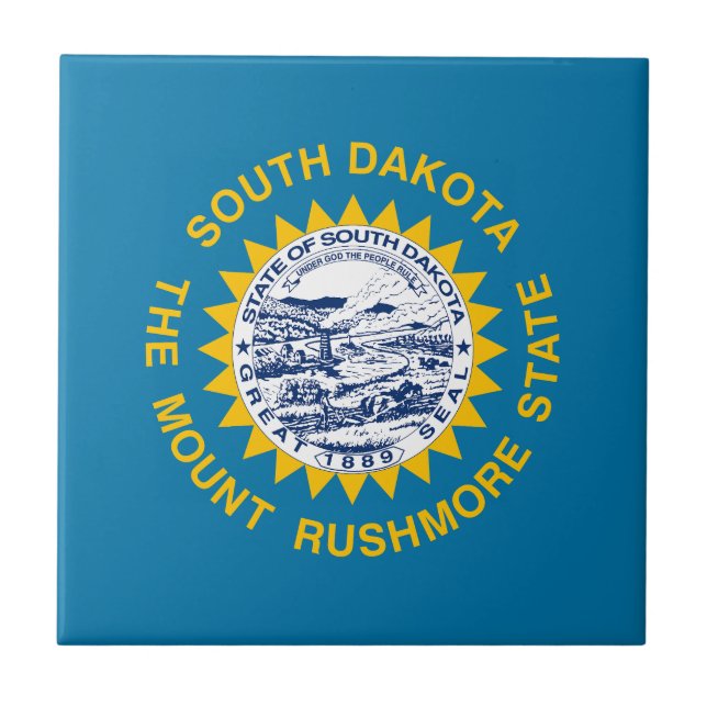 Carreau Drapeau de l'État du Dakota du Sud (Devant)