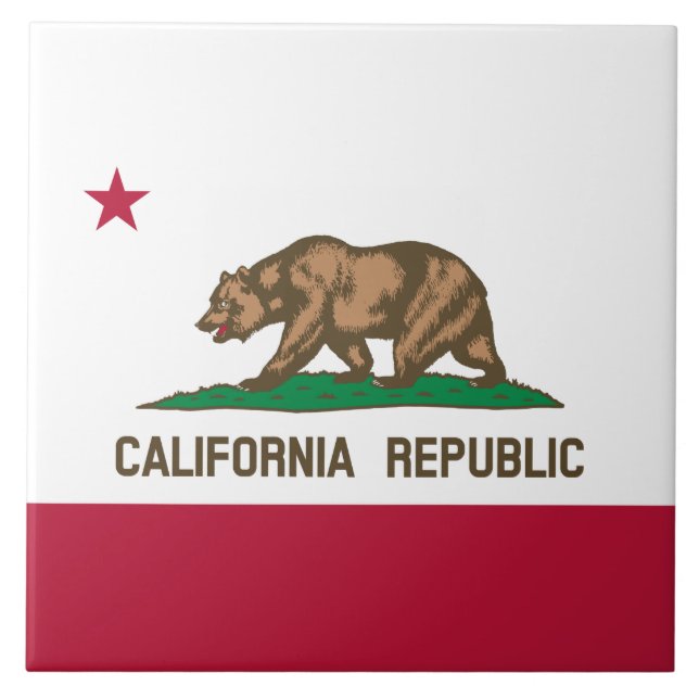 Carreau Drapeau de l'Ours de la République de Californie : (Devant)
