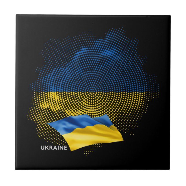 Carreau Drapeau de l'Ukraine (Devant)