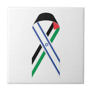 Carreau Drapeau de paix blanc d'Israël et de Palestine