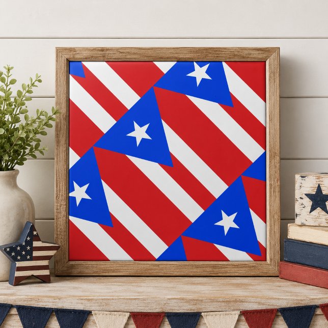 Carreau Drapeau de Porto Rico (Puerto Rico Flag Tile)