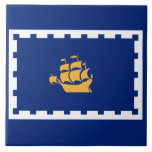 Carreau Drapeau de Québec (Québec, Canada)<br><div class="desc">Ce dessin est orné du drapeau de la ville de Québec (Ville de Québec), capitale de la province canadienne de Québec. Québec est la deuxième ville de la province après Montréal. La ville est située à côté du fleuve Saint-Laurent, et elle est bien connue pour ses foires d'hiver et ses...</div>