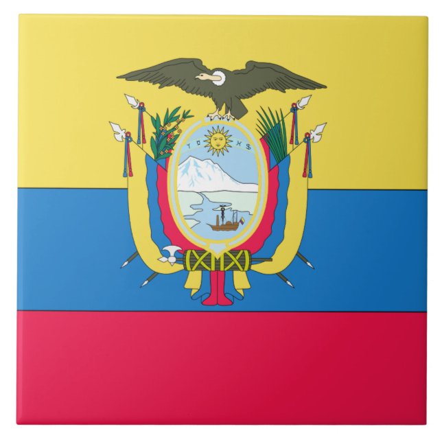 Carreau Drapeau d'Ecuadorian (Devant)