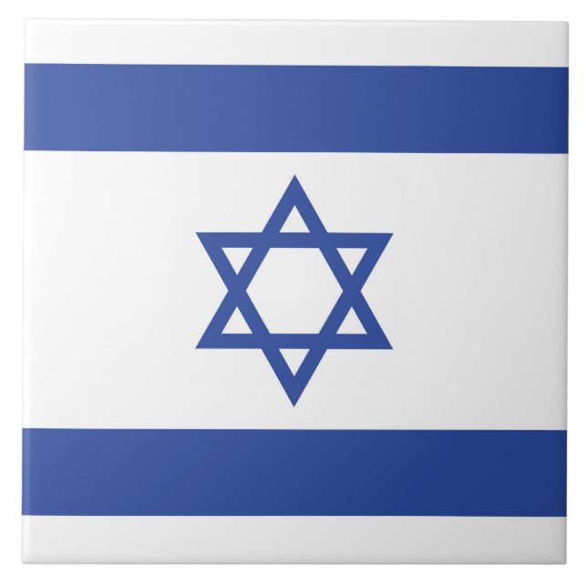 Carreau Drapeau d'Israël : Étoile de David, judaïsme, juif (Devant)