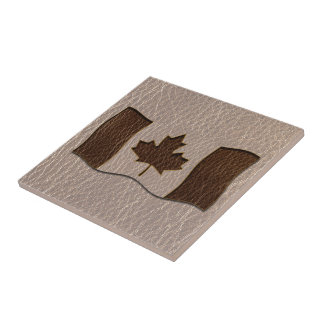 Carreau Drapeau du Canada en cuir doux