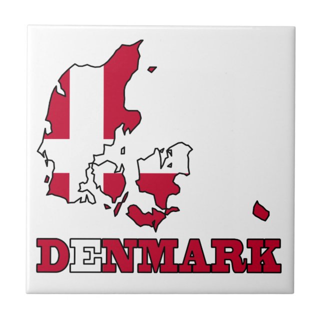 Carreau Drapeau du Danemark dans la carte (Devant)