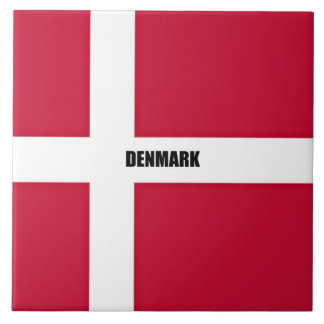Carreau Drapeau du Danemark, étiqueté,