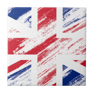 Carreau Drapeau du Royaume-Uni Union Jack Grunge Vintage A